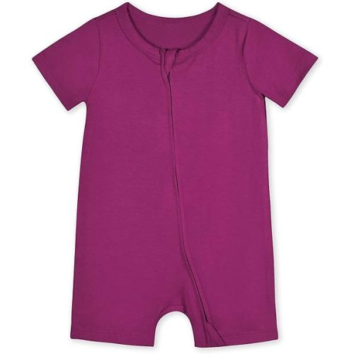 Gerber Baby Buttery-Soft Short Sleeve Romper with Viscose Made with Eucalyptus