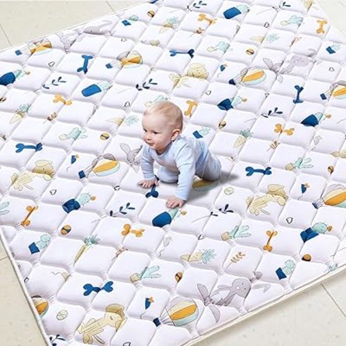 Premium Foam Baby Play Mat 79" X 71", Extra Large Soft Thicker Activity Playmats for Babies, Toddlers, Infants, Play & Tummy Time, Foldable & Machine Washable Baby Mat for Floor