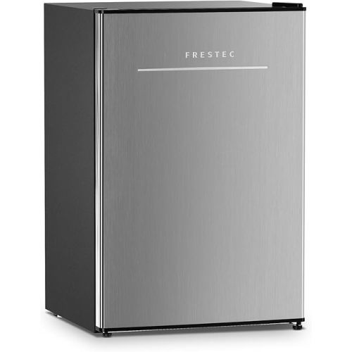 Frestec 2.6 Cu.Ft Mini Fridge, Mini Refrigerator for Bedroom, Dorm Fridge with Freezer, Reversible Door for Room and Office, Adjustable Temperature Grey