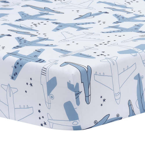 Little Aviator Airplane Baby/Toddler White Fitted Crib Sheet – Lambs & Ivy