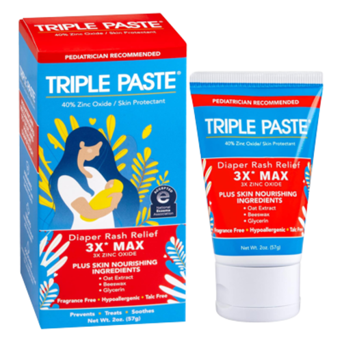 Triple Paste 3X Max Diaper Rash Ointment For Babies, 2 oz