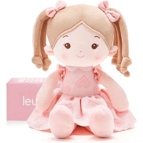 Soft Baby Doll Toys (16''), My First Baby Rag Doll for 1 Year-Old Girl Birthday Gift, Leya Doll Christmas Plush Toys Gift for Toddler Kids Infants -Sweetheart Girl