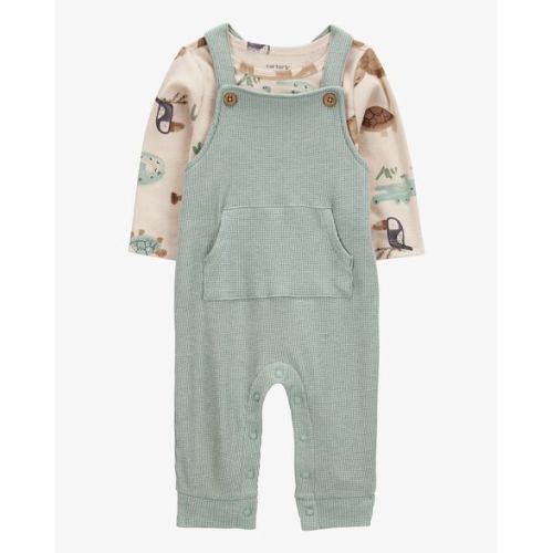 Baby 2-Piece Long-Sleeve Tee & Waffle Knit Coverall Set - Green - Carter's | Carter's