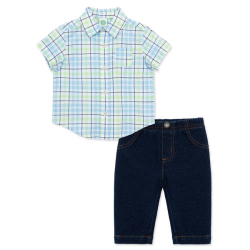 Plaid Woven Pant Set - Little Me