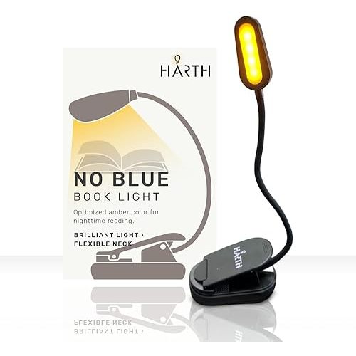 Blue Blocking Book Reading Light Clip On Lamp I Book Lights for Reading at Night with 1200 mAh Rechargeable Battery I Rechargeable Lamp Night Lights for Book Lovers Gifts I Eye Caring Led USB Light