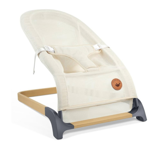 ANGELBLISS Baby Bouncer, Portable Bouncer Seat for Babies, Infants Bouncy Seat with Mesh Fabric, Natural Vibrations (Beige)