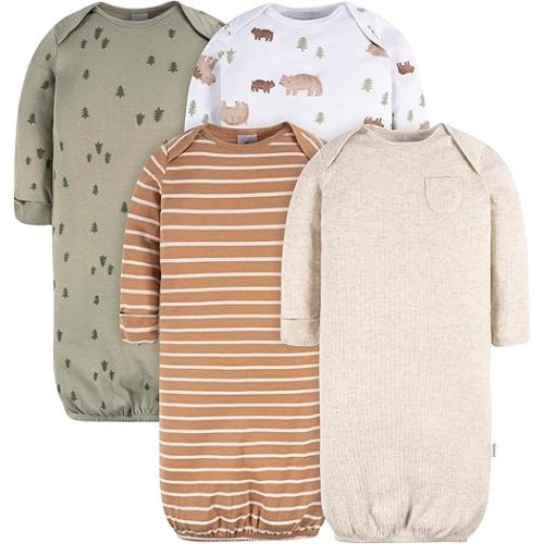 Gerber Baby Boy and Girls 4-Pack Sleeper Gown