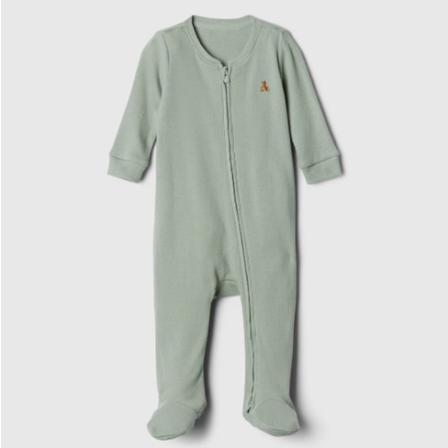 Baby Ribbed Two-Way Zip One-Piece