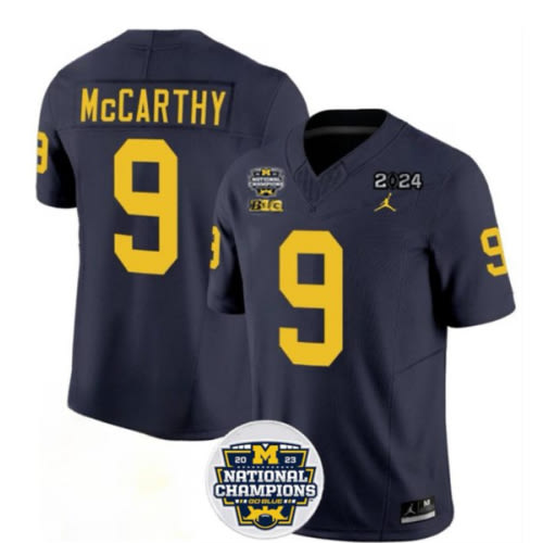 Michigan Wolverines #9 J.J. McCarthy 2024 F.U.S.E. Navy National Championship Stitched Jersey – A Chic Ensemble