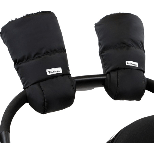 7 A.M. Enfant Warmmuffs - Black Plush