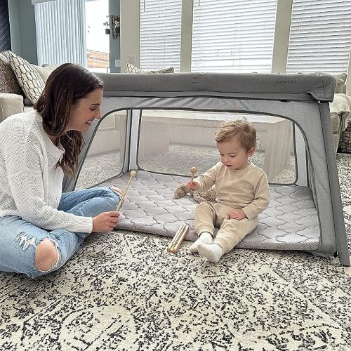Newton Baby Travel Crib and Play Yard - 2023 Closeout Model | Safe, Breathe-Thru Mattress | Completely Washable | Largest-in-Class with Travel Bag - Travel Crib & Play Yard