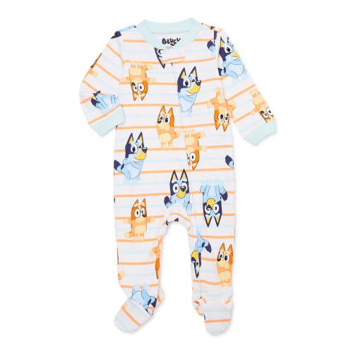 Bluey Baby One-Piece Footed Pajamas, Sizes NB-9M