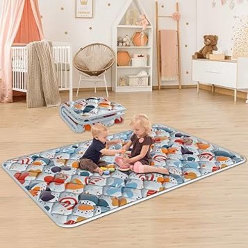 74" × 50“ Baby Play Mat for Playpen, Baby Playmat for Floor, Thick Ultra Soft Play Mat for Babies and Toddlers Infants Playing or Crawling, Grey