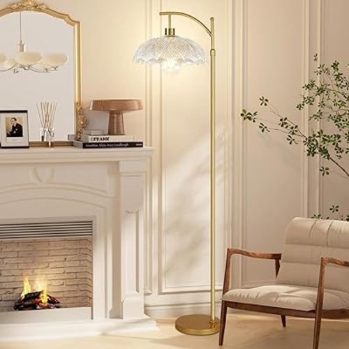 Floor Lamp with Table and Shelves for Living Room Bedroom Rattan Shelf Floor Lamps with Remote Boho Dimmable Standing Lamp Wicker Bamboo Wood Farmhouse Black Tall Lamp Rustic Floor Light
