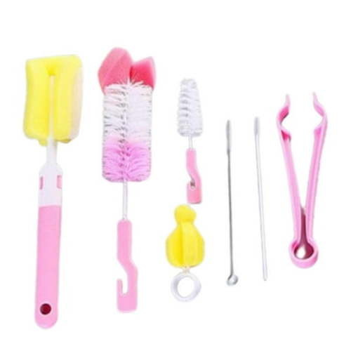 RKZDSR Bottle Brush Set, 7Pcs Baby Bottle Brush Cleaner Kit With Nipple Brush & Straw Cleaner