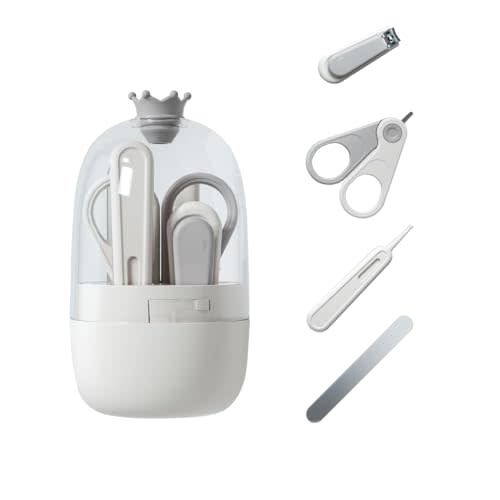 Baby Nail Kit, 4-in-1 Newborn Baby Nail Kit with Safety Lock,and Baby Manicure Kit and Pedicure Care Kit for Newborn,Toddler,Infant,Baby Nail Clippers,Baby Scissors,Tweezers,Nail File