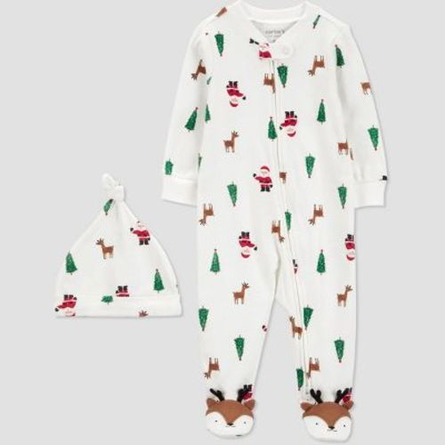 Carter's Just One You® Baby Christmas Reindeer Santa Sleep N' Play - White 6m
