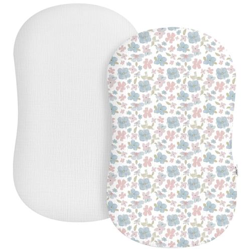 Muslin Baby Lounger Cover 2 Pack, Soft Breathable Newborn Lounger Pillow Cover for Boys Girls Infant