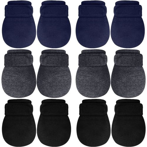 Newcotte Adjustable Baby Mittens No Scratch Newborn Cotton Breathable Gloves Warm Baby Mitts for Boys
