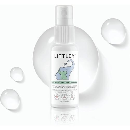 Littley Pacifier & Teether Cleaner | Alcohol‑Free HOCl Spray for Baby Pacifiers, Teethers, Bottles & High‑Touch Toys | Fragrance‑Free | Portable Travel Size | 8 oz