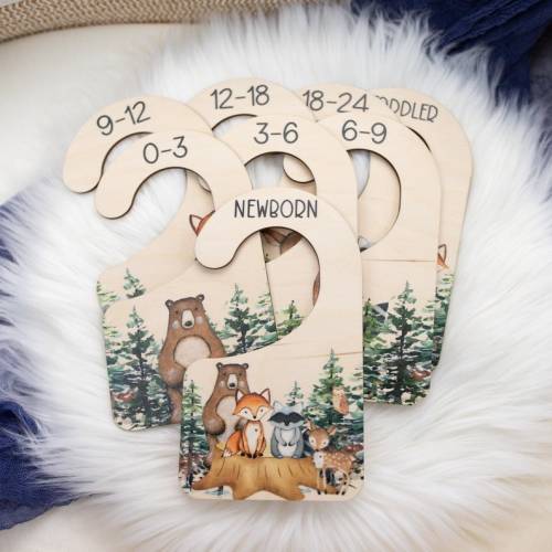 Woodland Clothing Dividers, Woodland Baby Clothing Divider, Wood Wardrobe Divider, Nursery Closet Divider, Woodland Nursery Theme W1 - Etsy