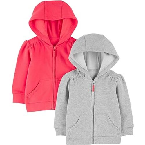 Amazon.com: Simple Joys by Carter's Girls' 2-Pack Fleece Full Zip Hoodies, Pink/Grey, 3T: Clothing, Shoes & Jewelry