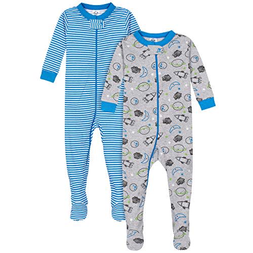 Gerber Baby Boys' 2-Pack Footed Pajamas