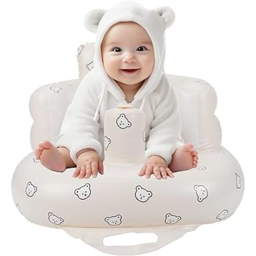 Inflatable Baby seat Blow up Chair Inflatable Infant Chair for Babies 3-36 Months Learn to sit up Floor seat Bliss Built in Air Pump