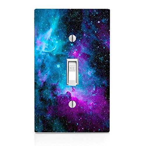 Decorative Nebula Galaxy Space Design Pattern Print Image Light Switch Wall Plate Cover (NOT A DECAL) Actual Printed Outlet Cover