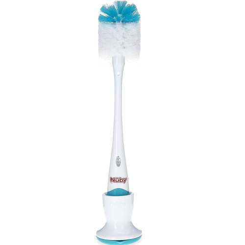 Nuby 2 in 1 Bottle and Nipple Brush with Stand Blue