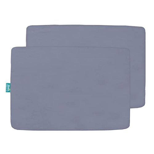 Pack and Play Sheet Fitted, 2 Pack Portable Playard | Mini Crib Sheets, Ultra Soft Microfiber Pack N Play Sheets, Grey, Preshrunk