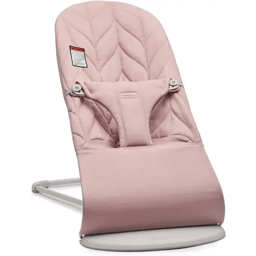 BabyBjörn Bouncer Bliss, Dusty Pink, Woven, Petal Quilt | 2-in-1 Adjustable Baby Bouncer Seat and Toddler Chair, Newborn to Toddler (8-29 lbs), 4 Positions, Lightweight & Portable