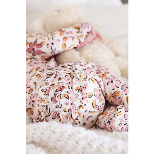 Mauvelous Meadow Ruffle Zipper Footie