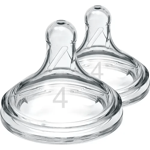 Dr. Brown's Natural Flow Level 4, Wide-Neck Baby Bottle Nipple, Fast Flow, 100% Silicone, 2 Count (Pack of 1), 9m+