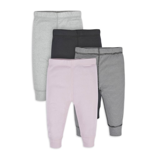 Gerber Baby Girls Active Pants, 4-Pack, (Newborn - 24 Months)