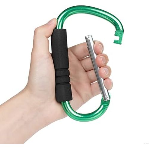 Stroller Hooks by Baby，2 Pack Convenient Organizer Hook Bag Clips to Diaper Bags(Green)