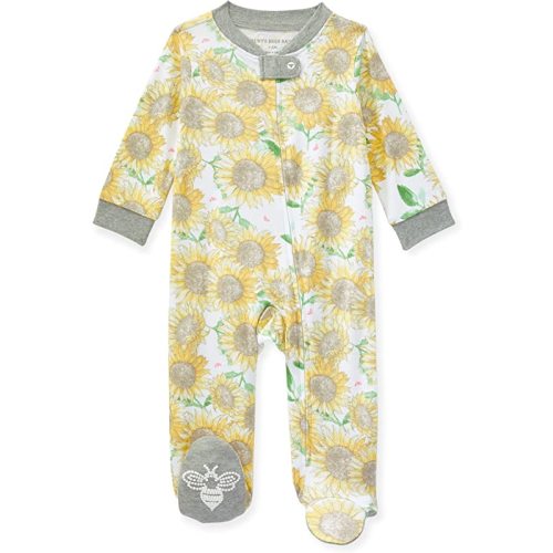 Burt's Bees Baby Baby Girls' Sleep and Play Pajamas, 100% Organic Cotton One-Piece Romper Jumpsuit Zip Front Pjs