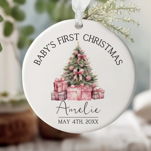 Babys First Christmas Ornament 2023, Personalized New Baby Gift for First Time Mom Gift, My First Christmas Grandkid New Baby Ornament