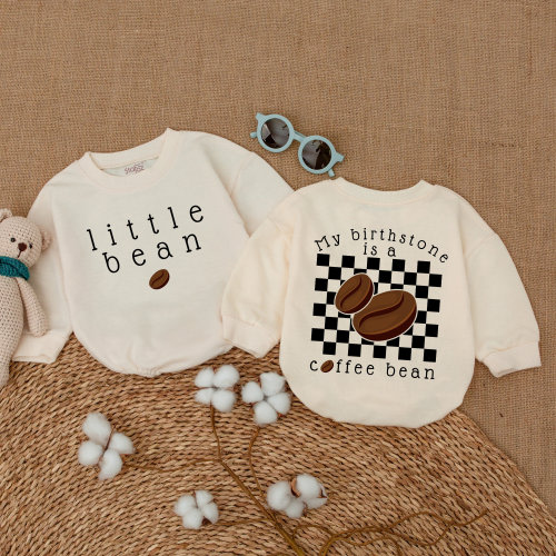Little Bean Baby Bodysuit, My Birthstone Is a Coffee Bean Romper, Coffee Baby Outfit, Minimalist Baby Clothes, Newborn Unisex Baby Outfits