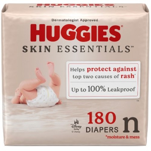Huggies Skin Essentials Disposable Diapers - NB - 180ct