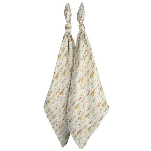 Vintage Trailers Organic Cotton Muslin Two-Piece Burp Cloth Set