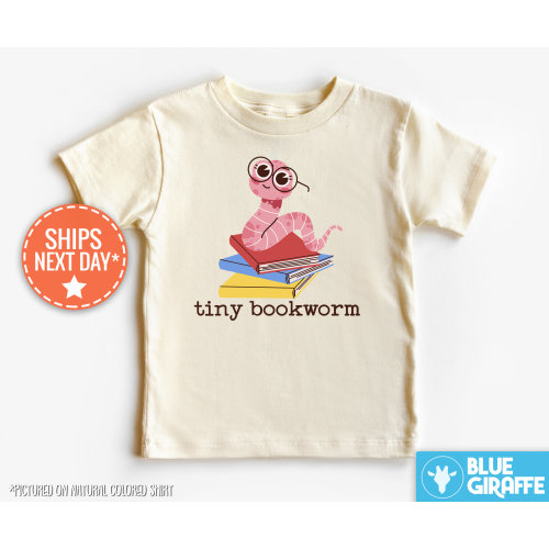 Tiny Bookworm Baby Natural Shirt, School Librarian Baby Announcement, Bookworm Infant Vintage Natural Bodysuit Onesie®,Reader Baby Bodysuit