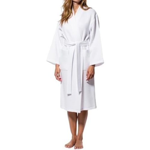 Turquaz Lightweight Full-Length Robes For Women Waffle Kimono Bathrobe - Soft, Fast-Drying, Long-Lasting Cotton Blend Unisex