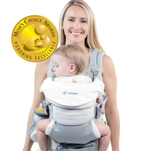 Organic Baby Carrier New Born to Toddler –Infant & Child Carrier with Lumbar Support for Men & Women –Baby Backpack Carrier for Hiking -Baby Holder & Sling Carrier- Mesh Grey