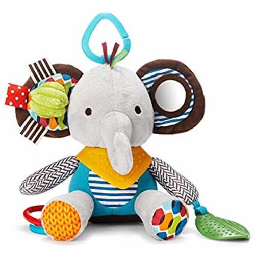 Skip Hop Bandana Buddies Baby Activity and Teething Toy with Multi-Sensory Rattle and Textures, Elephant - Activity Toy