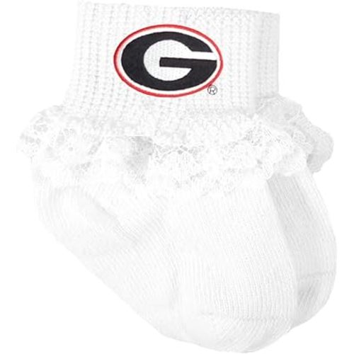 Georgia Bulldogs Officially Licensed Baby Socks with Lace