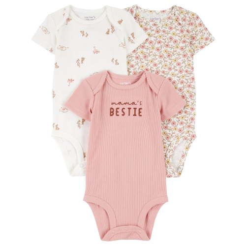 Carter's Child of Mine Baby Girl Bodysuit, 3-Pack, Sizes Preemie-18 Months
