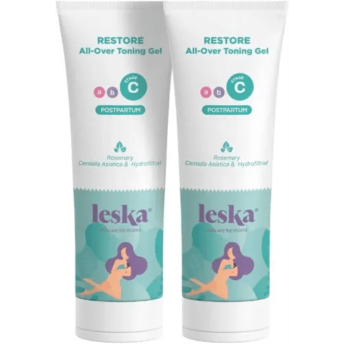 Maternity Stage C Set 2-Pack Bundle | RESTORE All-Over Toning Gel l (Postpartum) | Part of a Complete 3 Part Pregnancy Skin Care System (Set of 2, 4oz each)