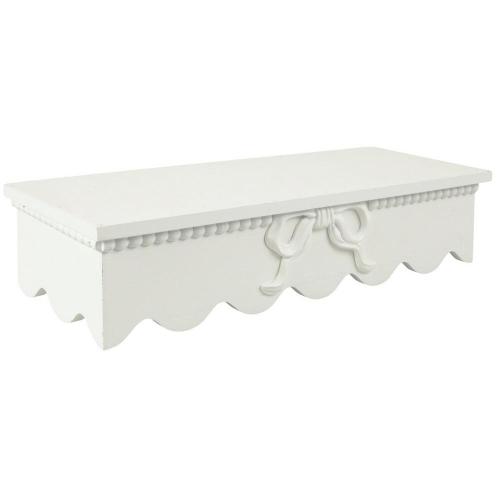 White Bow Scalloped Wall Shelf