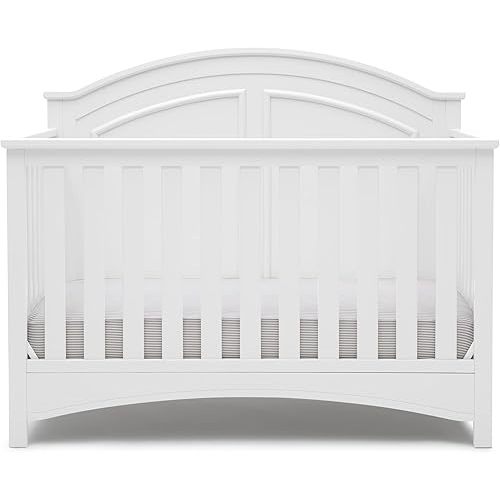 Delta Children Perry 6-in-1 Convertible Crib - Greenguard Gold Certified, Bianca White